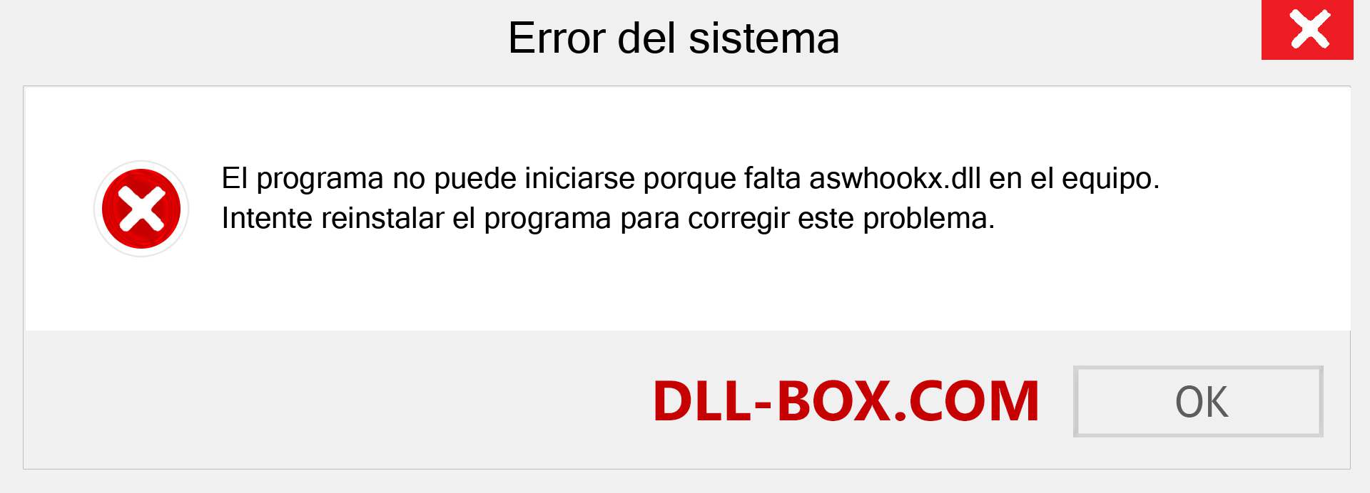 ¿Falta el archivo aswhookx.dll ?. Descargar para Windows 7, 8, 10 - Corregir aswhookx dll Missing Error en Windows, fotos, imágenes